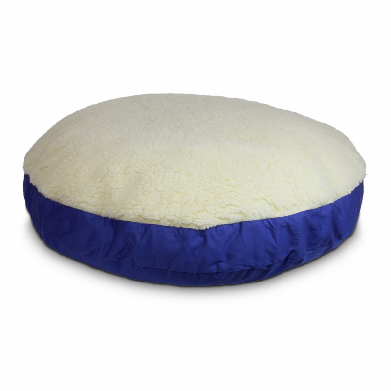 Replacement Cover Round Pillow Dog Bed with Cream Fur 11 Dog Beds
