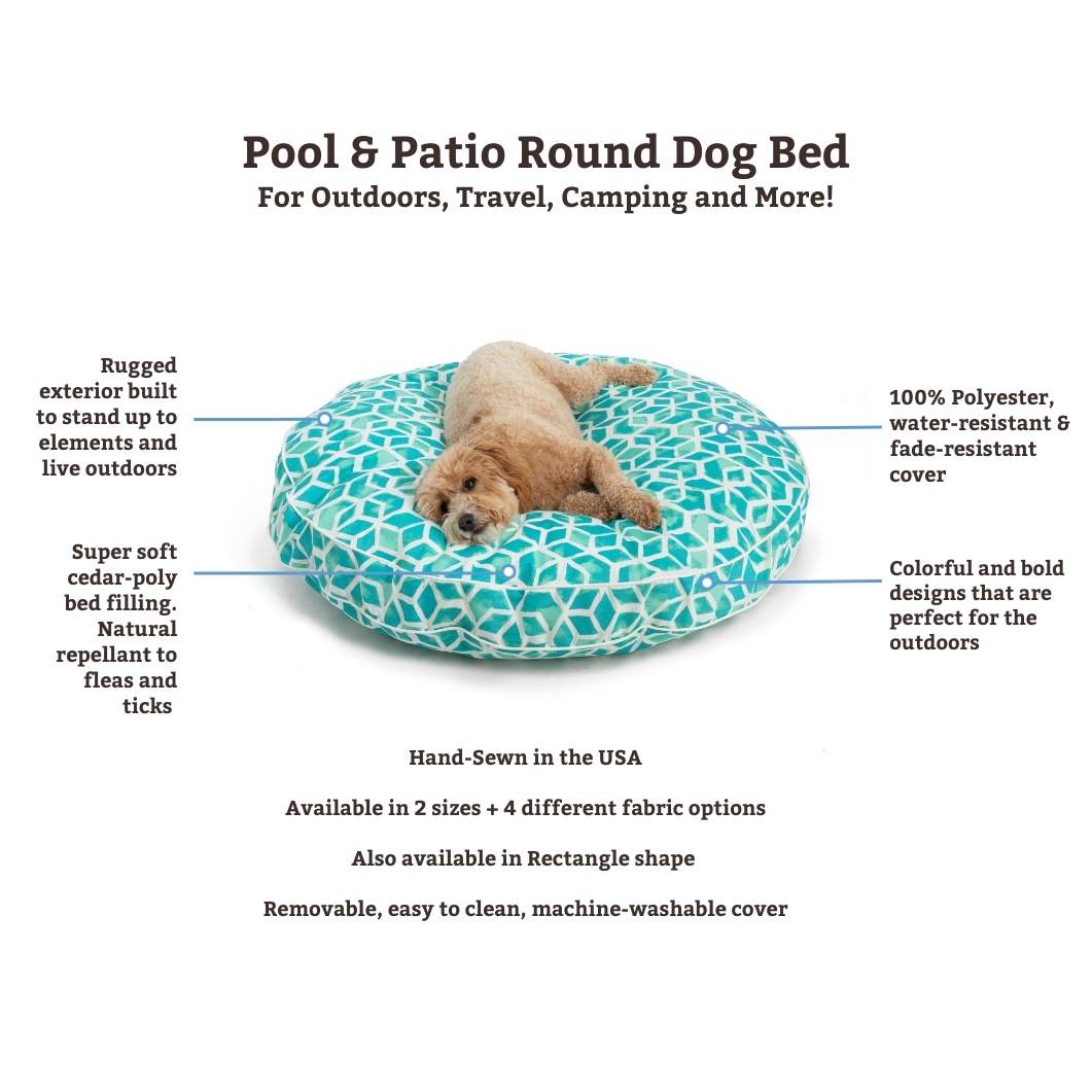Snoozer Pool And Patio Round Dog Bed Indoor Outdoor Bed