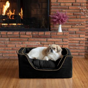 Luxury Square Dog Bed with Microsuede