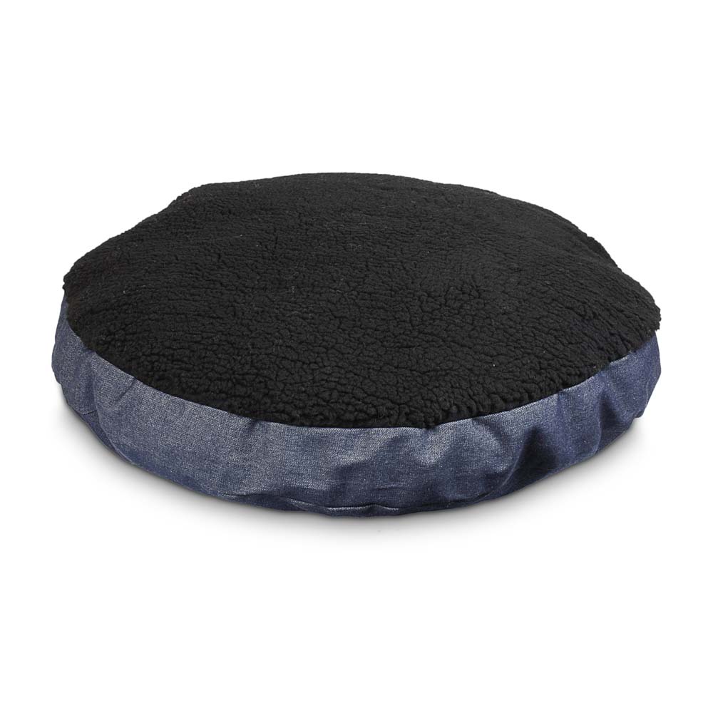 Replacement Cover - Round Pillow Dog Bed with Black Fur 10 - Dog Beds ...