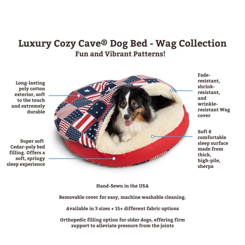 Luxury Cozy Cave® Dog Bed Wag Collection Snoozer