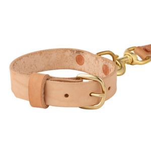 Handmade Leather Collar - Natural Bone