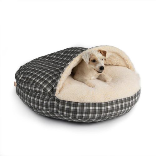 Snoozer Pet Products Cozy Cave Dog Bed - Grey Plaid