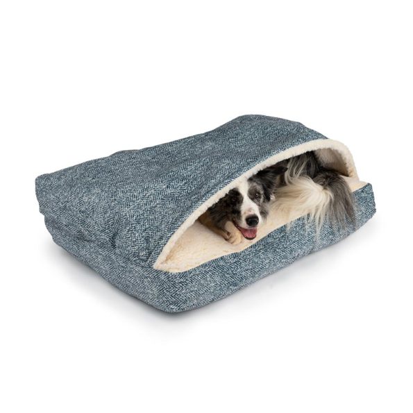 Snoozer Pet Products Rectangle Cozy Cave Dog Bed, Small, Navy