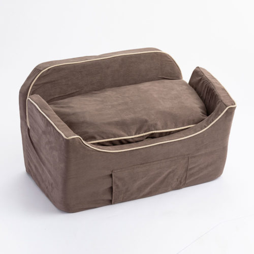 Luxury Lookout II Dog Car Seat with Microsuede - Dark Chocolate Buckskin