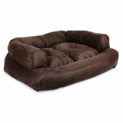 Overstuffed Luxury Dog Sofa - Hot Fudge