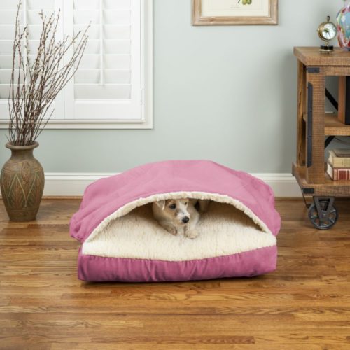 Luxury Cozy Cave® Square Dog Bed - Pink
