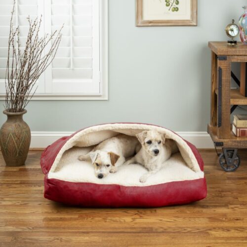 Luxury Cozy Cave® Rectangle Dog Bed - Red