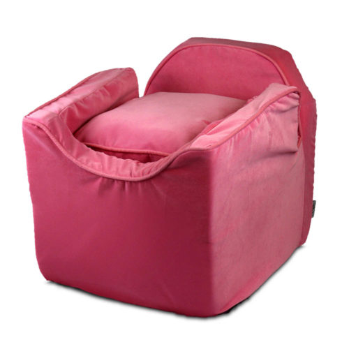 Luxury Lookout I Dog Car Seat with Microsuede - Pink