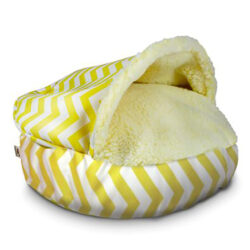 Luxury Cozy Cave® Dog Bed - Chevron Yellow