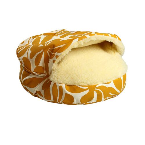 Luxury Cozy Cave® Dog Bed - Twirly Yellow