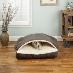 Luxury Cozy Cave® Square Dog Bed - Dark Chocolate