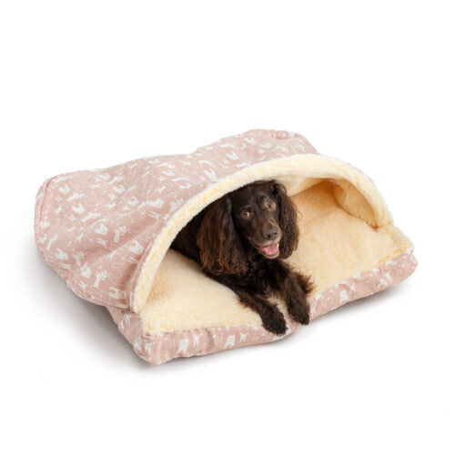 Luxury Cozy Cave® Square Dog Bed - Pedigree Blush