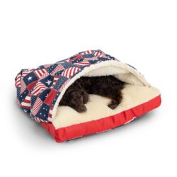 Luxury Cozy Cave® Square Dog Bed - Starpatch Red Diamond