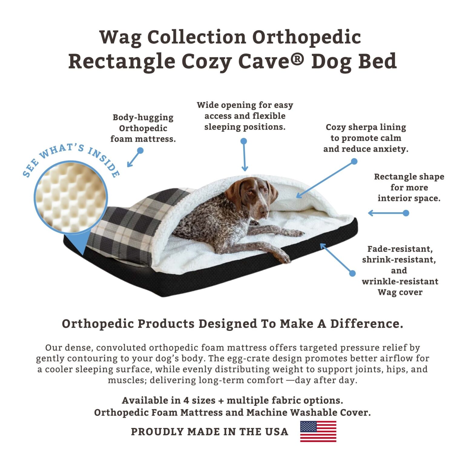 Orthopedic Cozy Cave® Rectangle Dog Bed | Wag | Snoozer Pets
