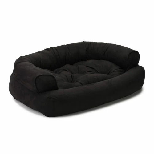 Overstuffed Luxury Dog Sofa - Black