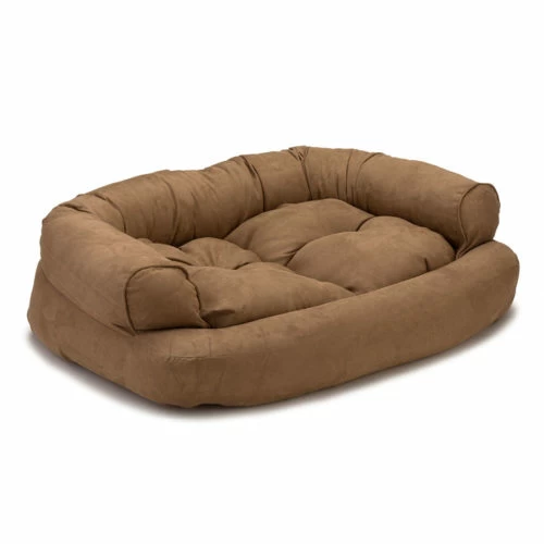 Overstuffed Luxury Dog Sofa - Camel